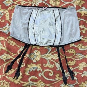 Victoria's Secret Silver and Black Garter Belt